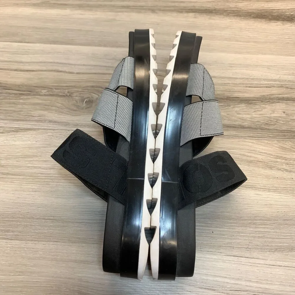 SOREL Women’s Roaming Sport Slide Sandals Black White Size 11 Shoes‎